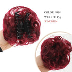 Chignon synthétique à griffes pour femmes, postiche chignon court bouclé, extensions de cheveux à clipser, chignon désordonné, noir, marron