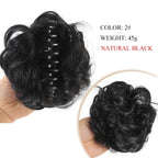 Chignon synthétique à griffes pour femmes, postiche chignon court bouclé, extensions de cheveux à clipser, chignon désordonné, noir, marron