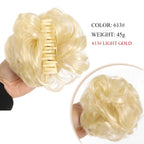 Chignon synthétique à griffes pour femmes, postiche chignon court bouclé, extensions de cheveux à clipser, chignon désordonné, noir, marron