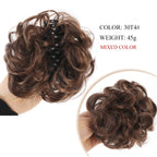 Chignon synthétique à griffes pour femmes, postiche chignon court bouclé, extensions de cheveux à clipser, chignon désordonné, noir, marron