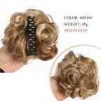 Chignon synthétique à griffes pour femmes, postiche chignon court bouclé, extensions de cheveux à clipser, chignon désordonné, noir, marron