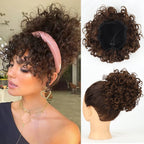 Chignon synthétique en désordre, 60g, cordon élastique, vague lâche, bouclé, Extensions de cheveux pour femmes, brun foncé