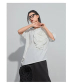 Amax luluE 2024 Design été hauts femmes col rond Floral Patchwork ample décontracté luxe t-shirts dames classique Harajuku vêtements