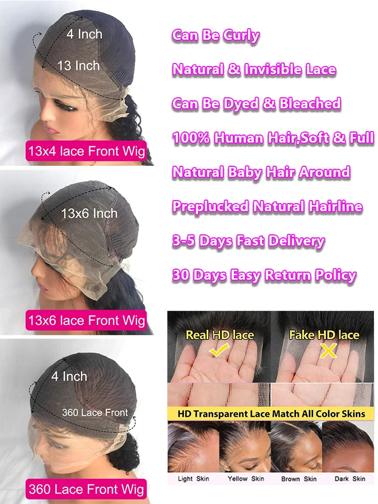 250 densité vague de corps 13x6 Hd dentelle frontale perruque cheveux humains 13x4 Hd pré plumé dentelle perruques pour les femmes 360 pleine dentelle avant perruques de cheveux