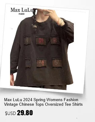 Amax luluE 2024 Design été hauts femmes col rond Floral Patchwork ample décontracté luxe t-shirts dames classique Harajuku vêtements