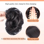 Chignon synthétique à griffes pour femmes, postiche chignon court bouclé, extensions de cheveux à clipser, chignon désordonné, noir, marron