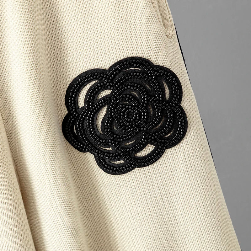 Décontracté tricoté deux pièces femmes ensembles pull à fleurs correspondant ensembles tricot survêtement femmes deux pièces ensemble 2 pièces ensemble d'hiver pour les femmes