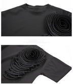 Amax luluE 2024 Design été hauts femmes col rond Floral Patchwork ample décontracté luxe t-shirts dames classique Harajuku vêtements